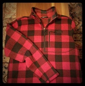 North Face half-zip sweater Medium red/black